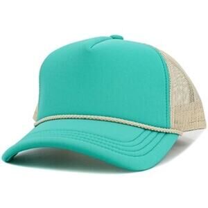 KBETHOS Premium Foam Trucker Hat Turquoise Tan Mesh Snapback Retro Cap NEW NWT